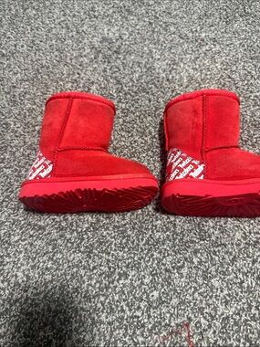 UGG Kids Red Suede Short Boots